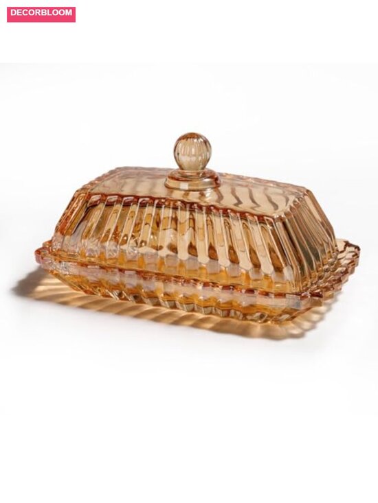 Other - Vintage Glass Butter Dish with Lid, Dishwasher Safe Butter Keeper, Holds 1 Stick